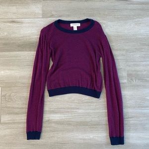 Forever 21 Magenta & Navy Striped LS Sweat…